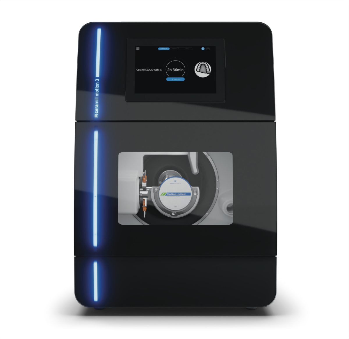 De Amann Girrbach Motion 3 freesmachine in ons lab